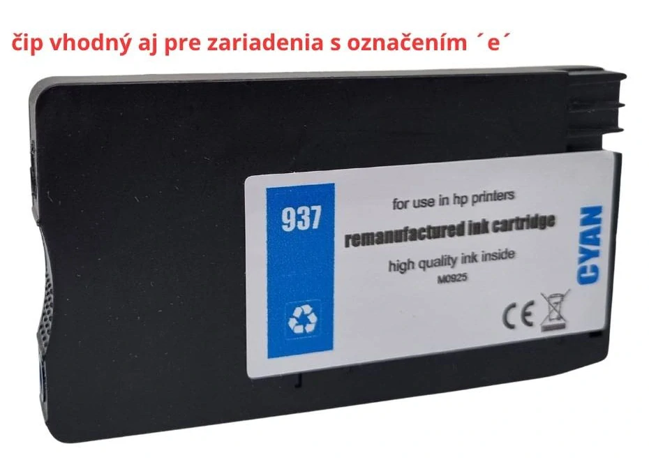 Kompatibilný cartridge HP 937 CYAN (4S6W2NE) azúrová